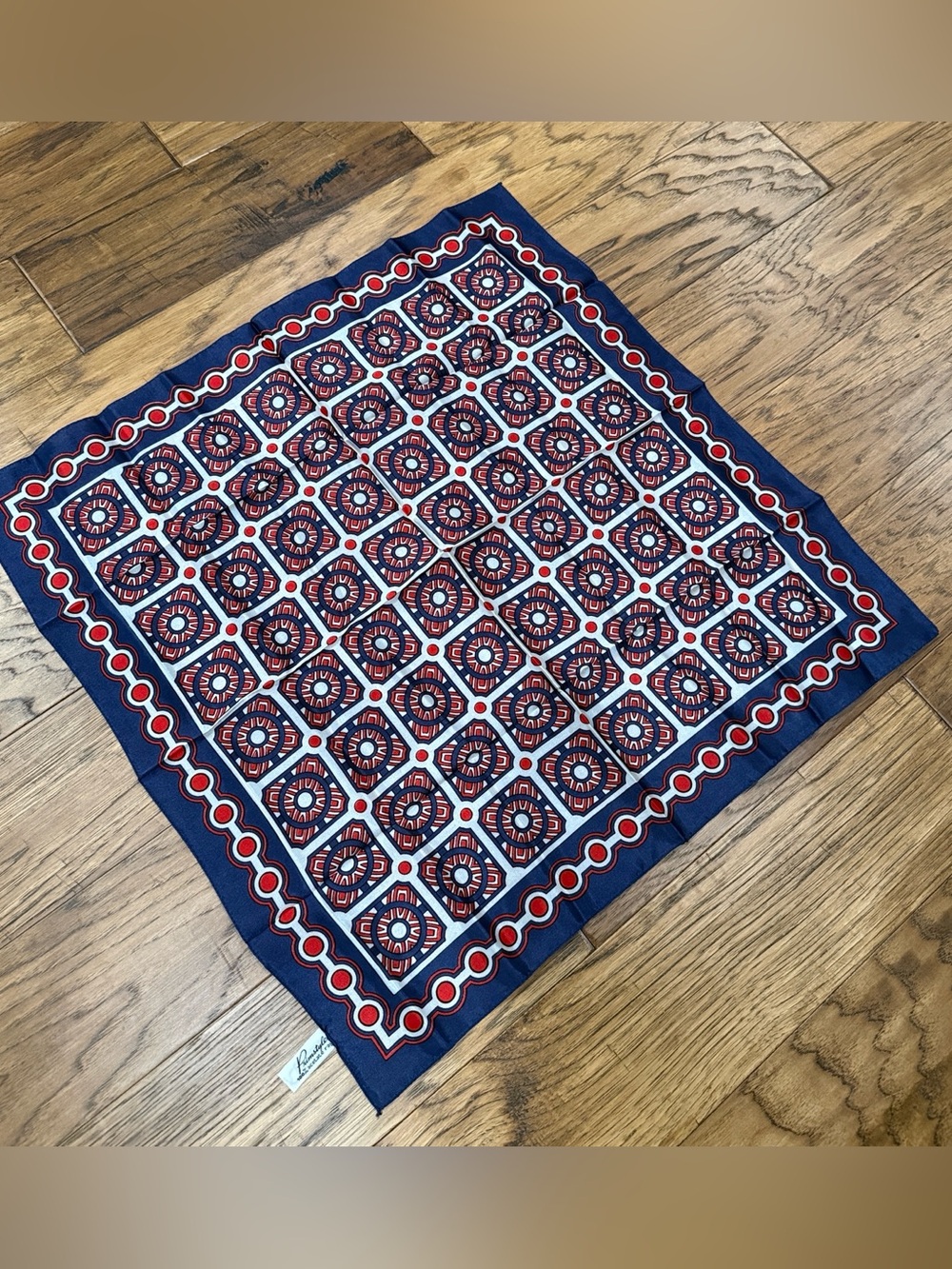 Primstyle Scarf Vintage Red White & Blue  Made In Italy F.W. Woolworth Company